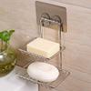 Xenon Venture Wall Mount Self-Adhesive Stainless Steel Metal Waterproof Kitchen Bathroom Double-Layer Soap Dish Holder, Silver view 2