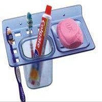 A to Z Soap Dish with Brush Paste Holder Square Unbreakable 3 in 1 for Bathroom/Washbasing