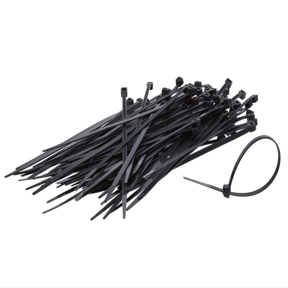 Immech - 12 Inch (300 L x 4.8 W) Cable Ties UV resistant Nylon Zip Wire Organizer Self Locking Tie Black - 200 PCS