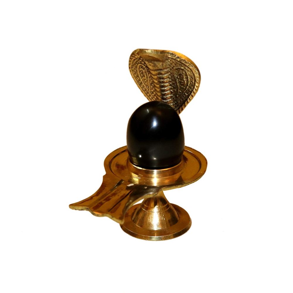 BANSIGOODS Metal Shivling with Jalahari Yoni Stand Showpiece (Gold, Standard) -Set of 2