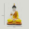 Goldiluxe Polyresin Sitting Buddha Idol Statue Showpiece for Home Decor Yellow and White, 24 cm. view 2