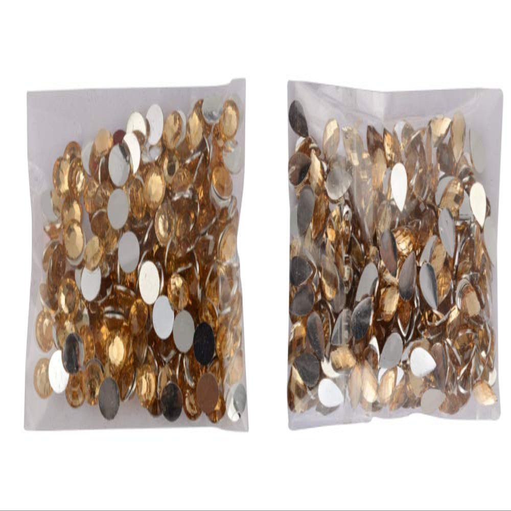 N NAYAB Sei Round & Drop Shape Crystal undans, Stones for Jewellery Making/DECORating & - Combo Pack of 400 Stones