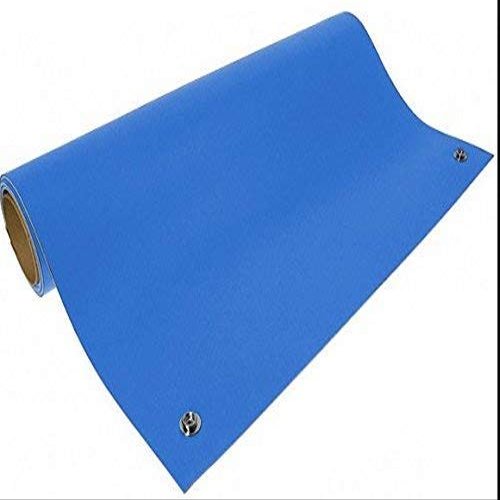 SEP (Sky Electrotek Products)-ESD Safe (Anti Static) Table Mat Pvc 2 Layer Blue Thickness 2mm Size (L 2 ft x W 1.5 ft) With On 4 Corner Button + Wrist Band + Grounding Cord All Set [ Pack 1]