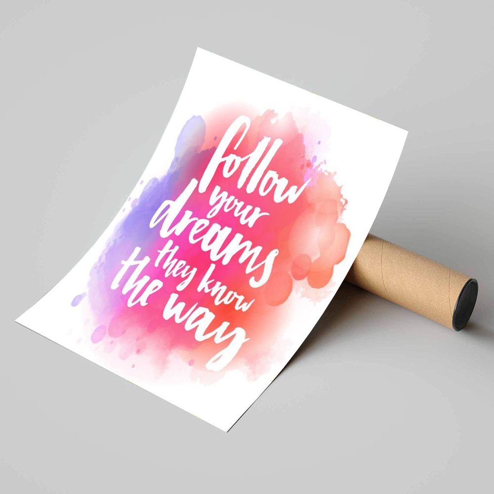 5 Ace follow your dreams they Wall Sticker Poster|size:12x18|multicolor