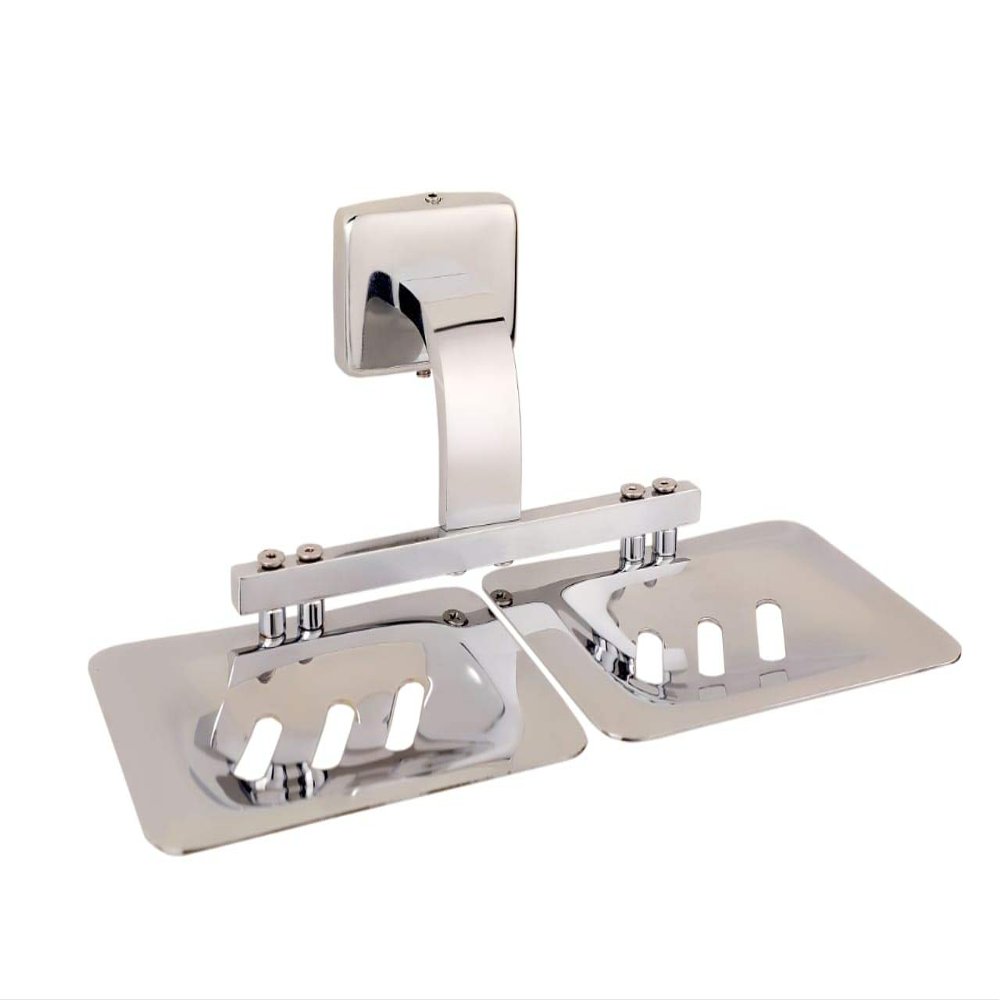 A to Z Blue Eyes 0024 Double Soap Dish Holder Stainless Steel Anti Rust for Bathroom