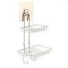 Zurato Wall Mounted Double Layer soap Dish Holder Dispensers, Self-Adhesive Stainless Steel Waterproof Kitchen Bathroom Soaps Storage Rack with Hook view 2