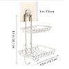 Zurato Wall Mounted Double Layer soap Dish Holder Dispensers, Self-Adhesive Stainless Steel Waterproof Kitchen Bathroom Soaps Storage Rack with Hook view 3