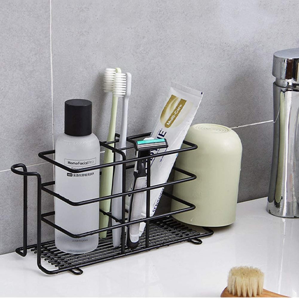 Zurato Upgraded Stainless Steel Toothbrush Holder Wall Mounted Toothpaste Holder Bathroom Storage Rack Organizer, Kitchen Storage Shelf Rack Organizer Bathroom Shelf