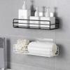 ZURATO Metal Shelf Storage Wall Mounted Durable Bathroom Shelf Organizer Rack with Strong Adhesive Hooks view 1