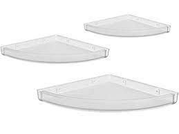 A to Z Acrylic Unbreakable Corner Set Pack of 3 Pic (Size- 8X8, 10X10, 12X12 Inch) for Bathroom/Home Dcor