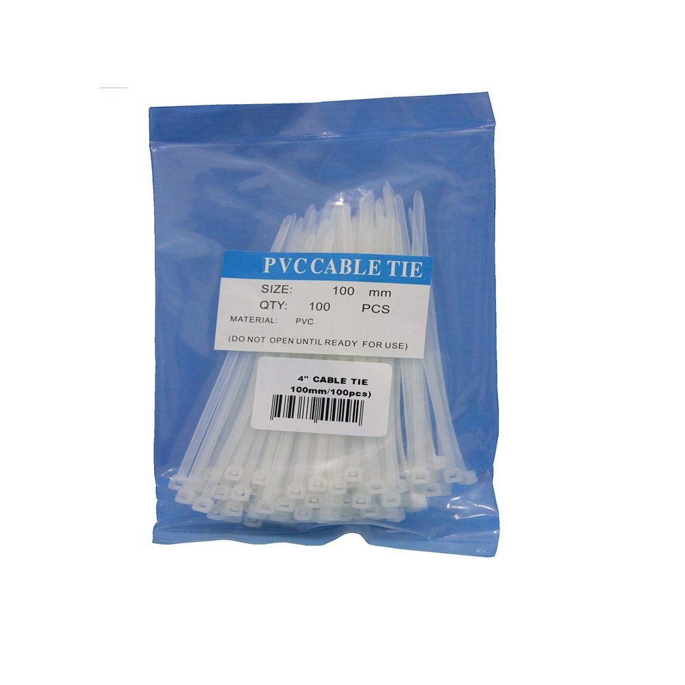 HIKEN Cable Tie (100MM-300MM) White (400, 100MM)