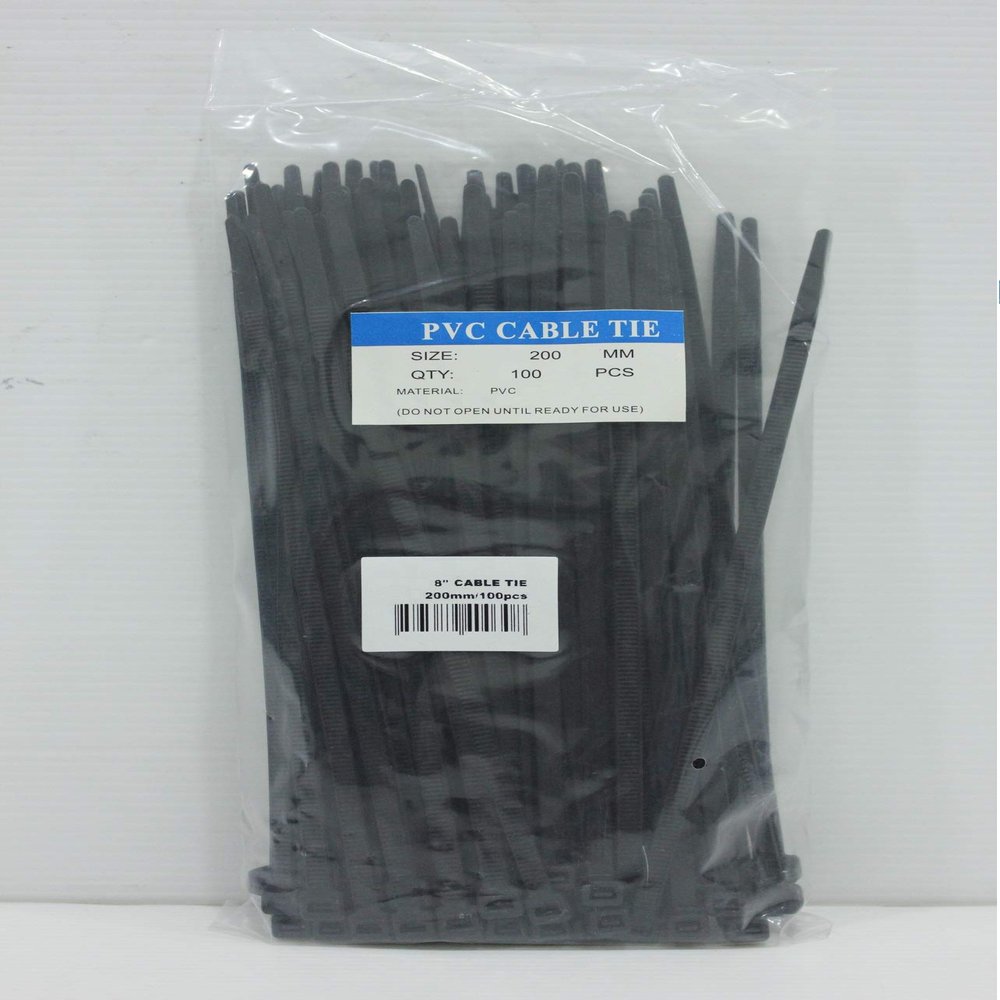 HIKEN PVC Cable Tie (100mm - 300mm) Black (800, 200MM)