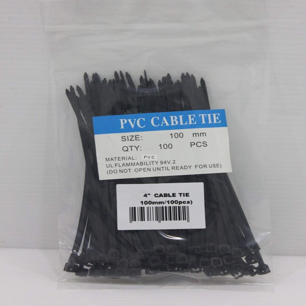 HIKEN PVC Cable Tie (100mm - 300mm) Black (500, 100MM)