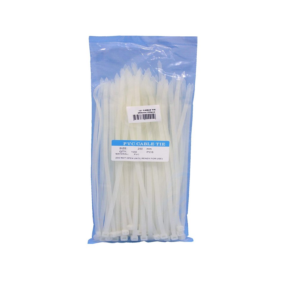 HIKEN Cable Tie (100MM-300MM) White (500, 250MM)
