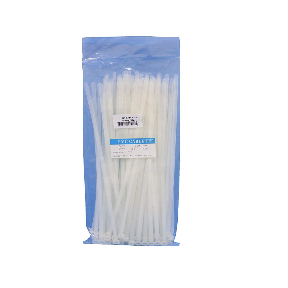 HIKEN Cable Tie (100MM-300MM) White (500, 300MM)