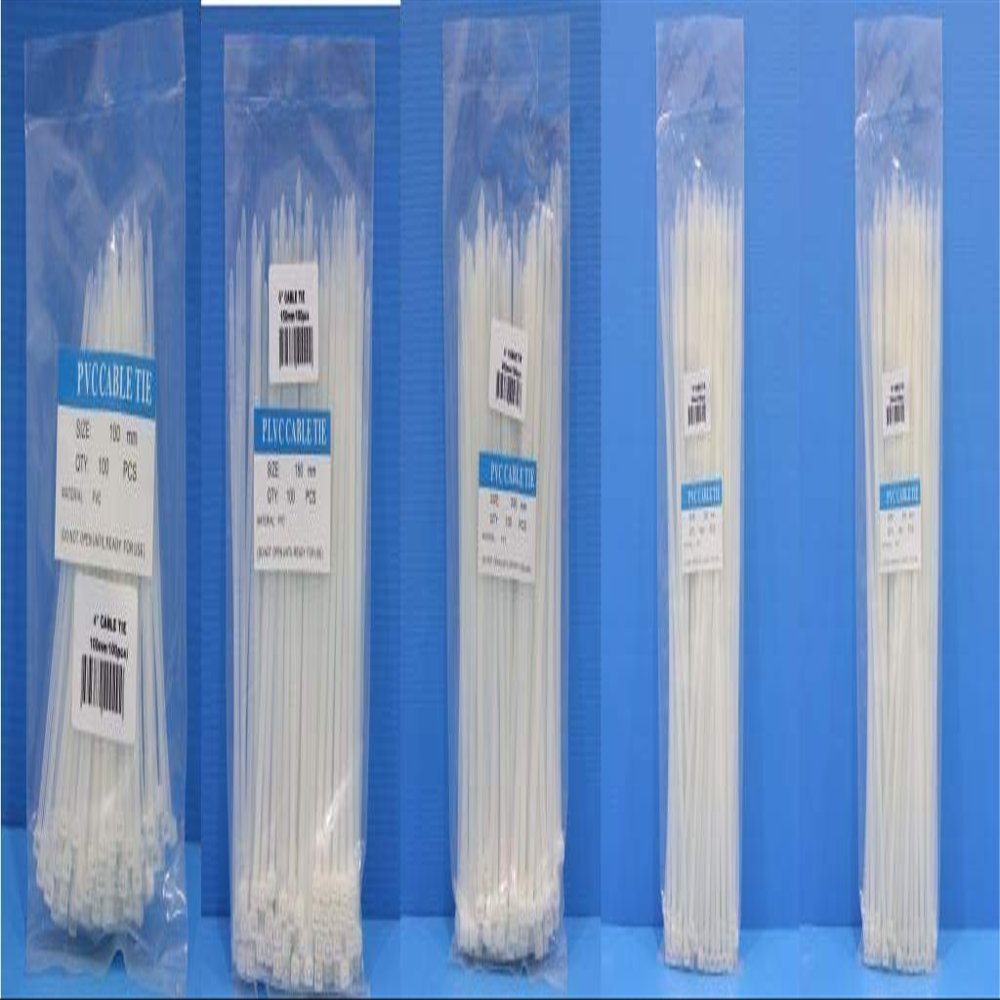 TINAX PVC Cable Tie White (100mm - 300mm) (900, 200MM)