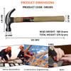 Harden 500 Grams Carbon Steel Claw Hammer with Oak Wood Handle - Professional Series - 590205 view 2