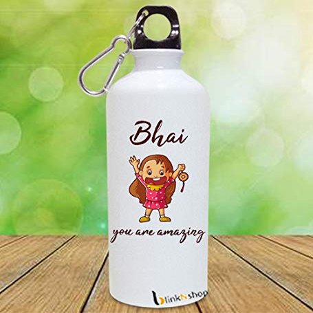 blinkNshop Amazing Bhai Bro Sis White Sipper Bottle 600 ML