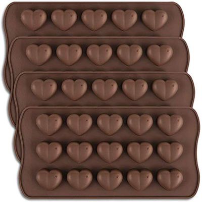 S.B. ANJALI SHALU BHAI One Mould Chocolate Mold, Silicone. (Dimple Heart Shape)