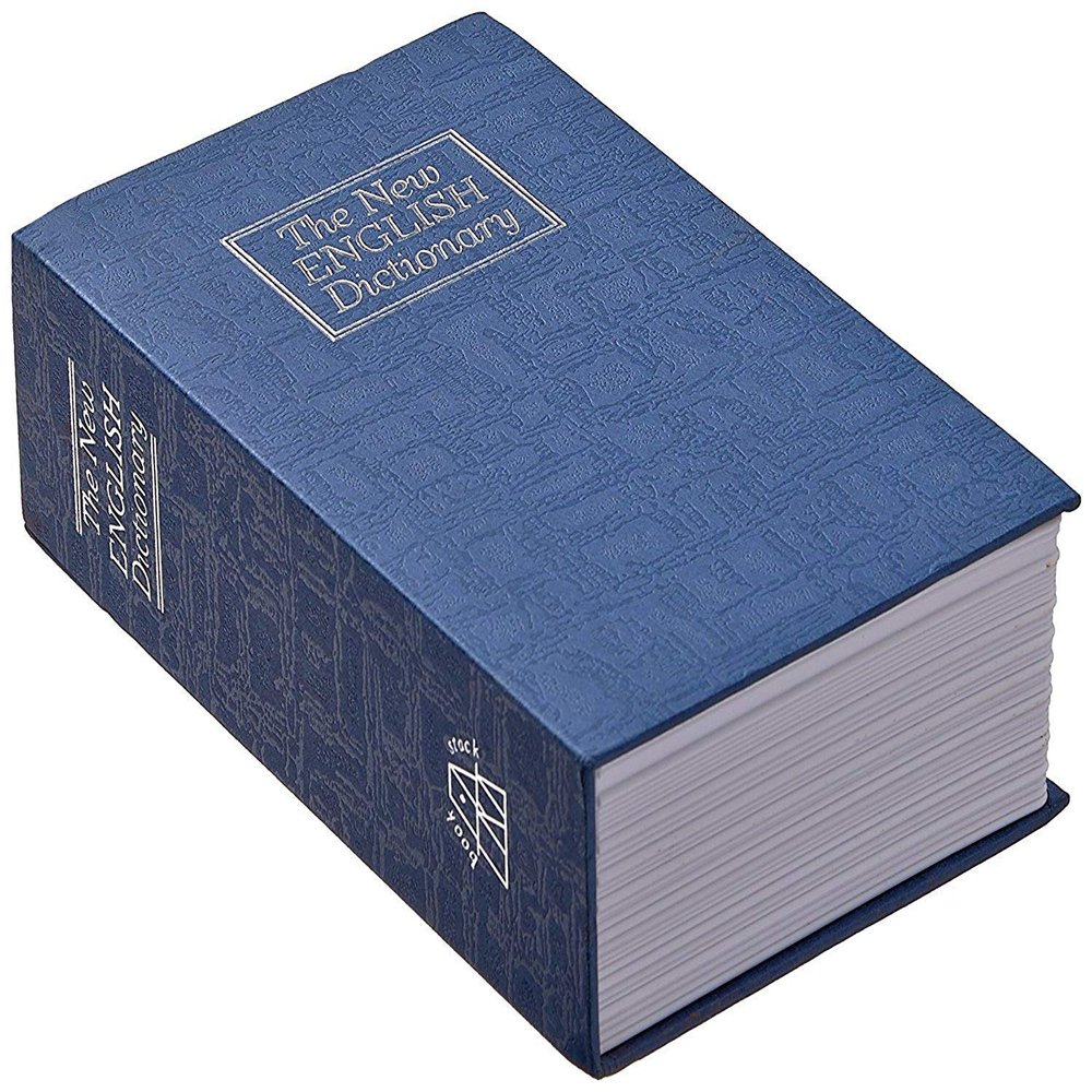 GLIVE (LABEL) Book Safe Metal Dictionary Type Jewellery Safe Metal Cash Lock Box Dictionary Vault with Combination Locker