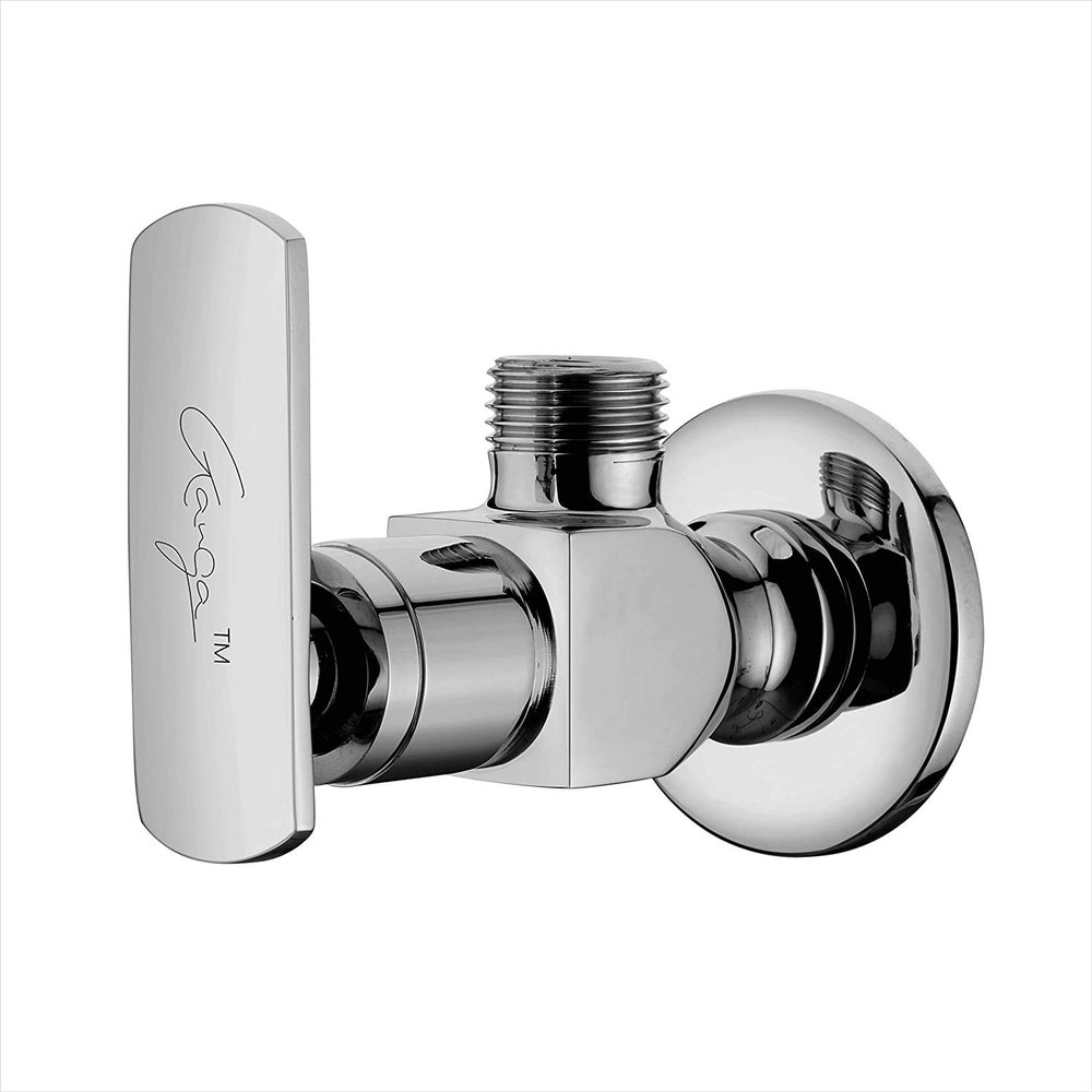 GANGA Liva Angle Cock with Foam Flow & Wall Flange (Brass Chrome Finish)