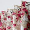 Exporthub 2 Pieces Fancy Design Pink Floral Leaf Polyester Eyelet Window Curtains - Length 6 Feet, (EHSPR724_64) view 1