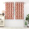 Exporthub 2 Pieces Fancy Design Pink Floral Leaf Polyester Eyelet Window Curtains - Length 6 Feet, (EHSPR724_64) view 2