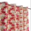 Exporthub 2 Pieces Fancy Design Pink Floral Leaf Polyester Eyelet Window Curtains - Length 6 Feet, (EHSPR724_64) view 4