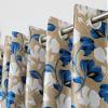 Exporthub 2 Pieces Fancy Design Blue Floral Leaf Polyester Eyelet Window Curtains - Length 6 Feet, (EHSPR719_64) view 1