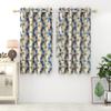Exporthub 2 Pieces Fancy Design Blue Floral Leaf Polyester Eyelet Window Curtains - Length 6 Feet, (EHSPR719_64) view 2