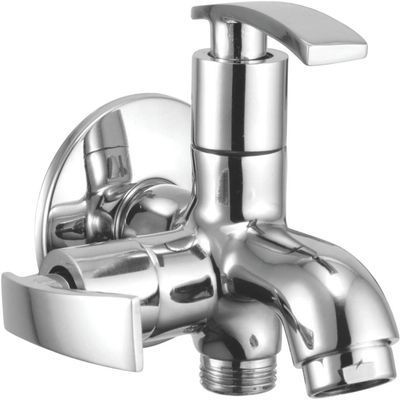 A to Z Sajal 2 in 1 Bib Cock Chrome Plated Brass Tap for Bathroom/Kitchen
