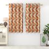 Exporthub 2 Pieces Fancy Design Orange Floral Leaf Polyester Eyelet Window Curtains - Length 6 Feet, (EHSPR723_64) view 2