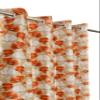 Exporthub 2 Pieces Fancy Design Orange Floral Leaf Polyester Eyelet Window Curtains - Length 6 Feet, (EHSPR723_64) view 4