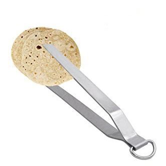 Vrct Stainless Steel Tong Roti Chapati Chimta Chipya 1 Piece, Silver