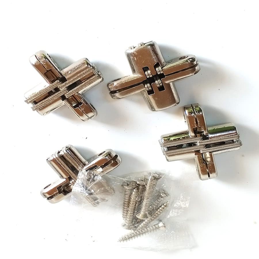 Cross Hinges (4 Pcs) Silver Finish (4x3.5cm)