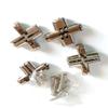 Cross Hinges (4 Pcs) Silver Finish (4x3.5cm) view 1