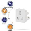 CONA 9416 Status 3Pin Universal 6/16A Socket with Shutter - Pack of 3|Electrical Socket For Home, Office, Shop etc view 3