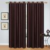 Panipat Textile Curtain Polyresin Solid Grommet Curtain, Window - 6 Feet, Brown, Pack of 1, Grommets, Eyelet view 1
