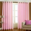 Panipat Textile Curtain Polyresin Solid Grommet Curtain, Window - 6 Feet, Pink, Pack of 1, Grommets, Eyelet view 1