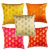 VIREO Dopian Silk Cushion Cover (16 x16 inches, Pink Parrot) -Set of 5 view 1