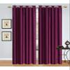 Panipat Textile Curtain Polyresin Solid Grommet Curtain, Door - 7 Feet, Wine, Pack of 1, Grommets view 1