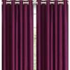 Panipat Textile Curtain Polyresin Solid Grommet Curtain, Door - 7 Feet, Wine, Pack of 1, Grommets view 2