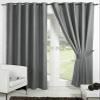 Panipat Textile Curtain Polyresin Solid Door Curtain, 7 Feet, Grey, Pack Of 1, Grommets, Eyelet, Washable view 1