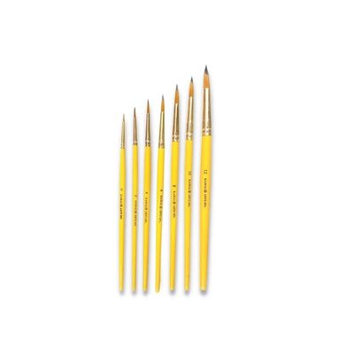 KAMAL ARTIST QUALITY PROFESSIONAL SHORT LENGTH HAIR ROUND PAINT BRUSH IN TAKLON FOR OIL, WATER, ACRYLIC PAINTING. MODERN ART, NAIL ART ETC.