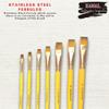 KAMAL Artist Quality Professional Short Length Hair Flat Paint Brushes Set in TAKLON for Oil, Water, Acrylic Painting. Modern Art, Nail Art ETC. view 3