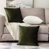 Khooti Velvet Cushion Cover, 12x12 | Mehandi | Pack of 2 | Solid Plain Soft & Smooth, Decorative Cushion Covers for Living Room, Bedroom, Couches, Chairs, Sofas, Beds & Home Decor view 4
