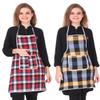 GLUN Waterproof Cotton Kitchen Apron with Front Pocket (Multicolour) Set of 2 view 1