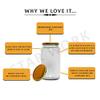 STAR WORK Air Tight Glass Jars | Transparent Storage Containers for Pickle Masala Grains and Spices (1000 ml Pack of 4 view 3