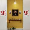 Creatick Studio Acrylic Decorative Swastik 3D Acrylic Mirror Wall Sticker (Red) view 2