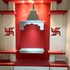 Creatick Studio Acrylic Decorative Swastik 3D Acrylic Mirror Wall Sticker (Red) view 3